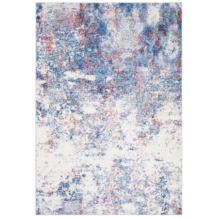 Safavieh 6 ft. 7 in. x 6 ft. 7 in. Brentwood Contemporary Square Power Loomed Area Rug Navy & Red BNT822N-7SQ